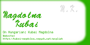 magdolna kubai business card